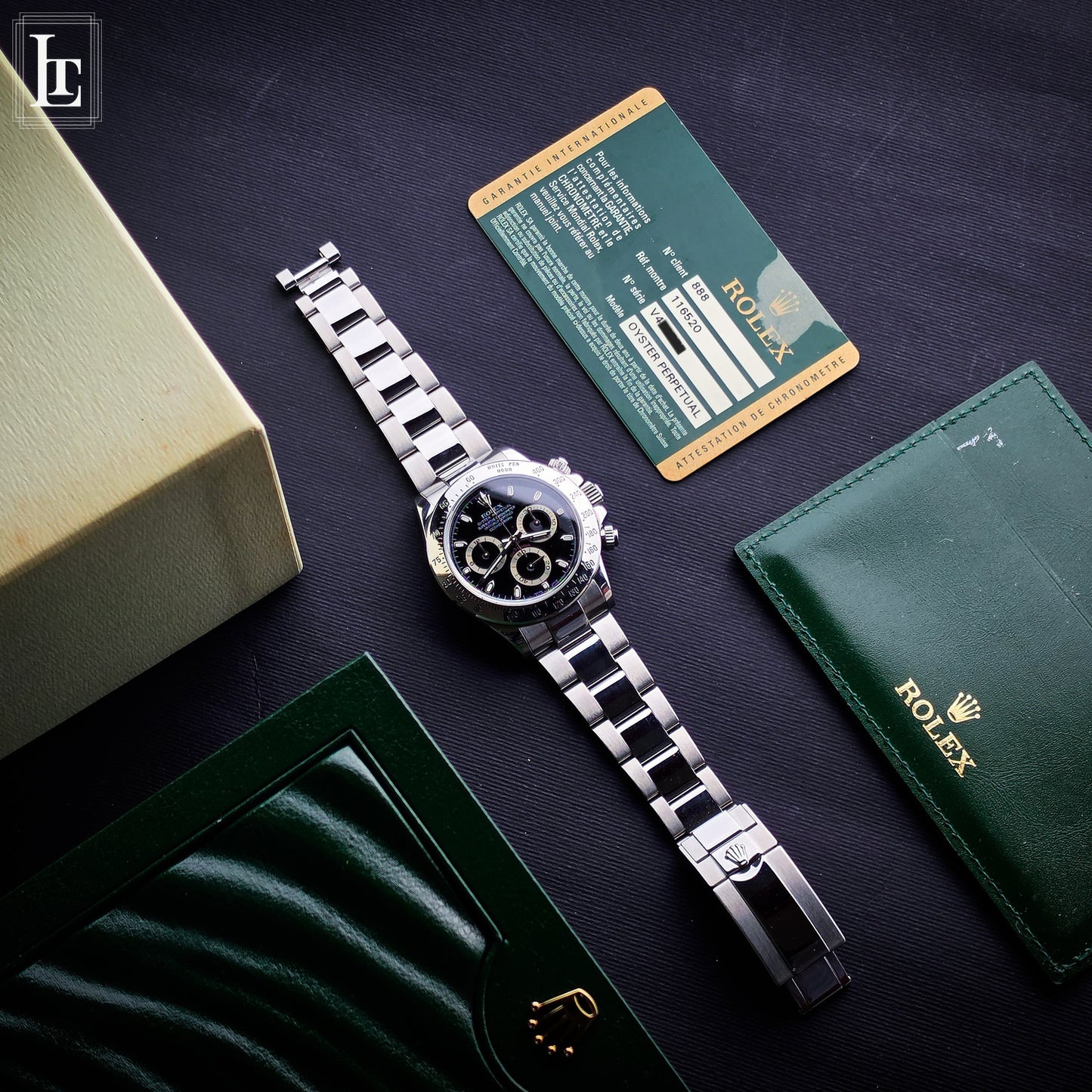 Rolex Daytona 116520 Black Card&Box