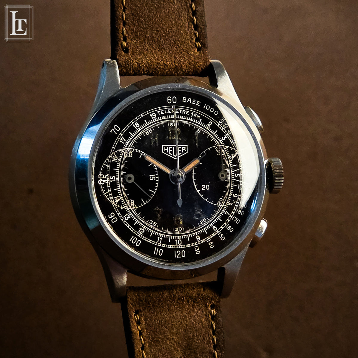 Cronografo Heuer galvanico argento Ref. 347