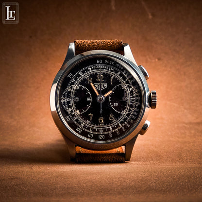 Cronografo Heuer galvanico argento Ref. 347