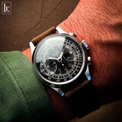 Cronografo Heuer galvanico argento Ref. 347