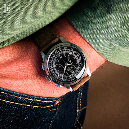 Cronografo Heuer galvanico argento Ref. 347