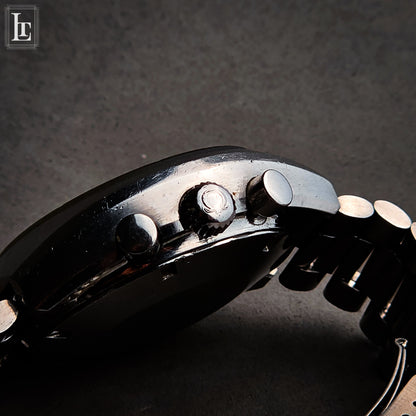 Omega Speedmaster Mark II, ref. 145.014, 1970, vista laterale con corona