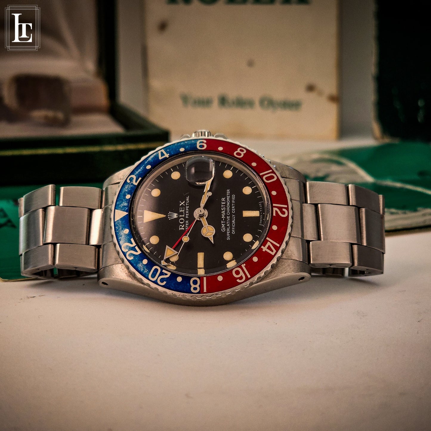 Rolex GMT Master 1675 "Long E" b&p