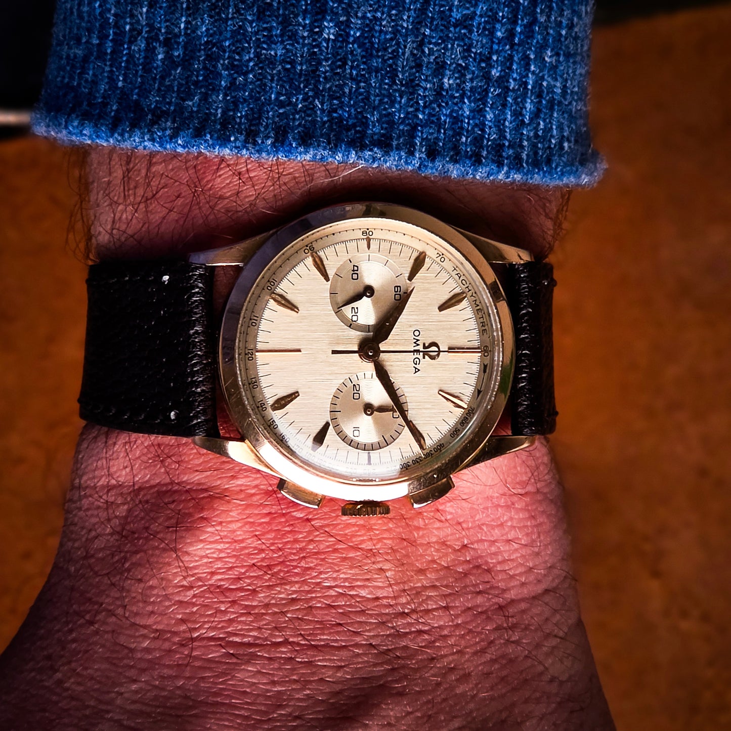 Omega 320 chronograph rose gold 18k