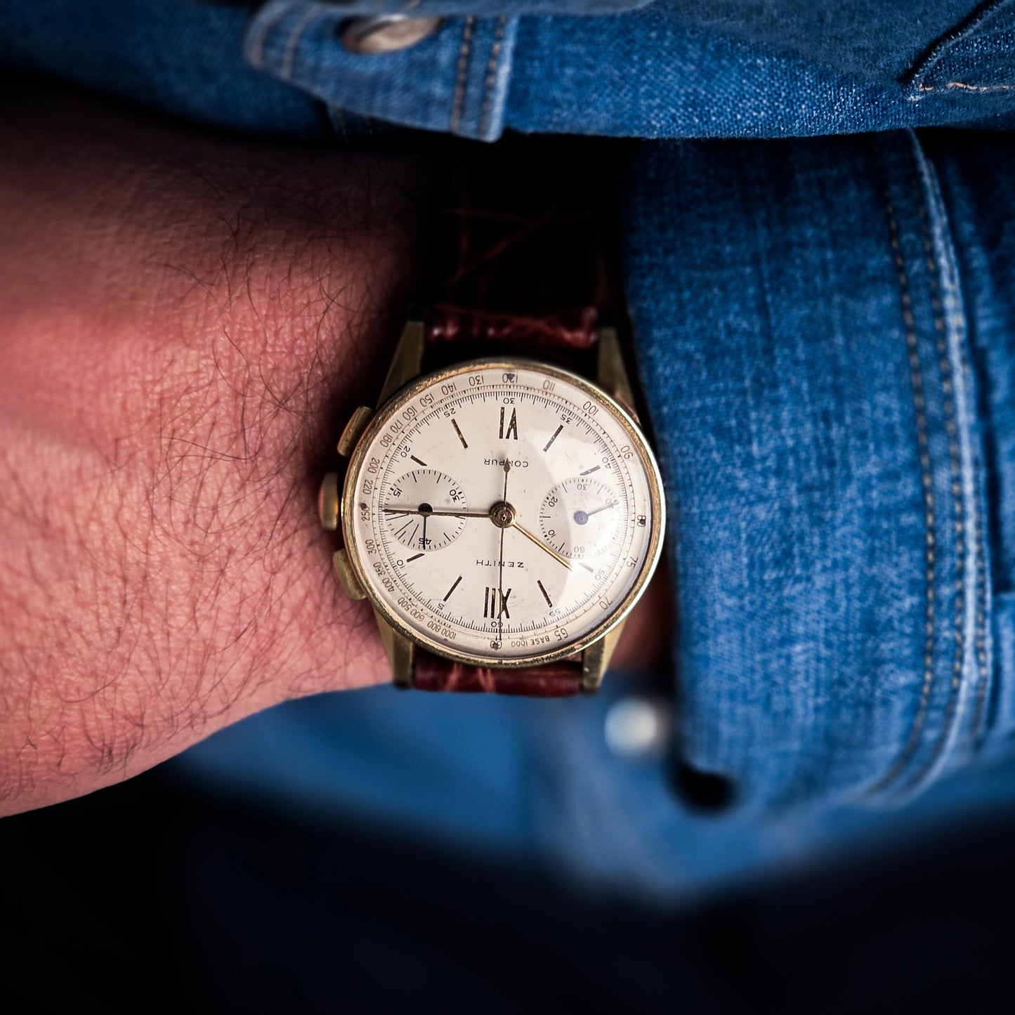 Zenith Chronograph Compur Sandwich 18k