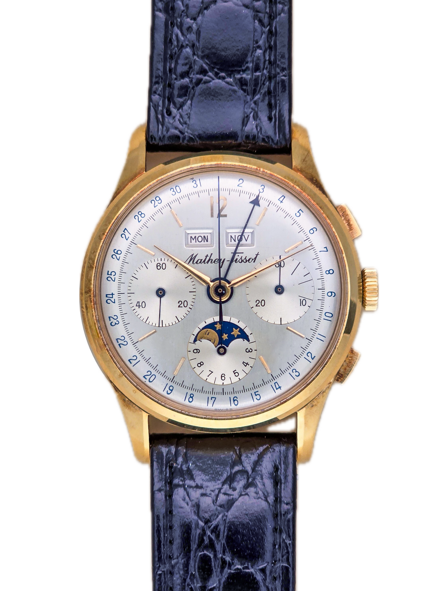 Mathey-Tissot Triple Calendar Moon chronograph yg NOS