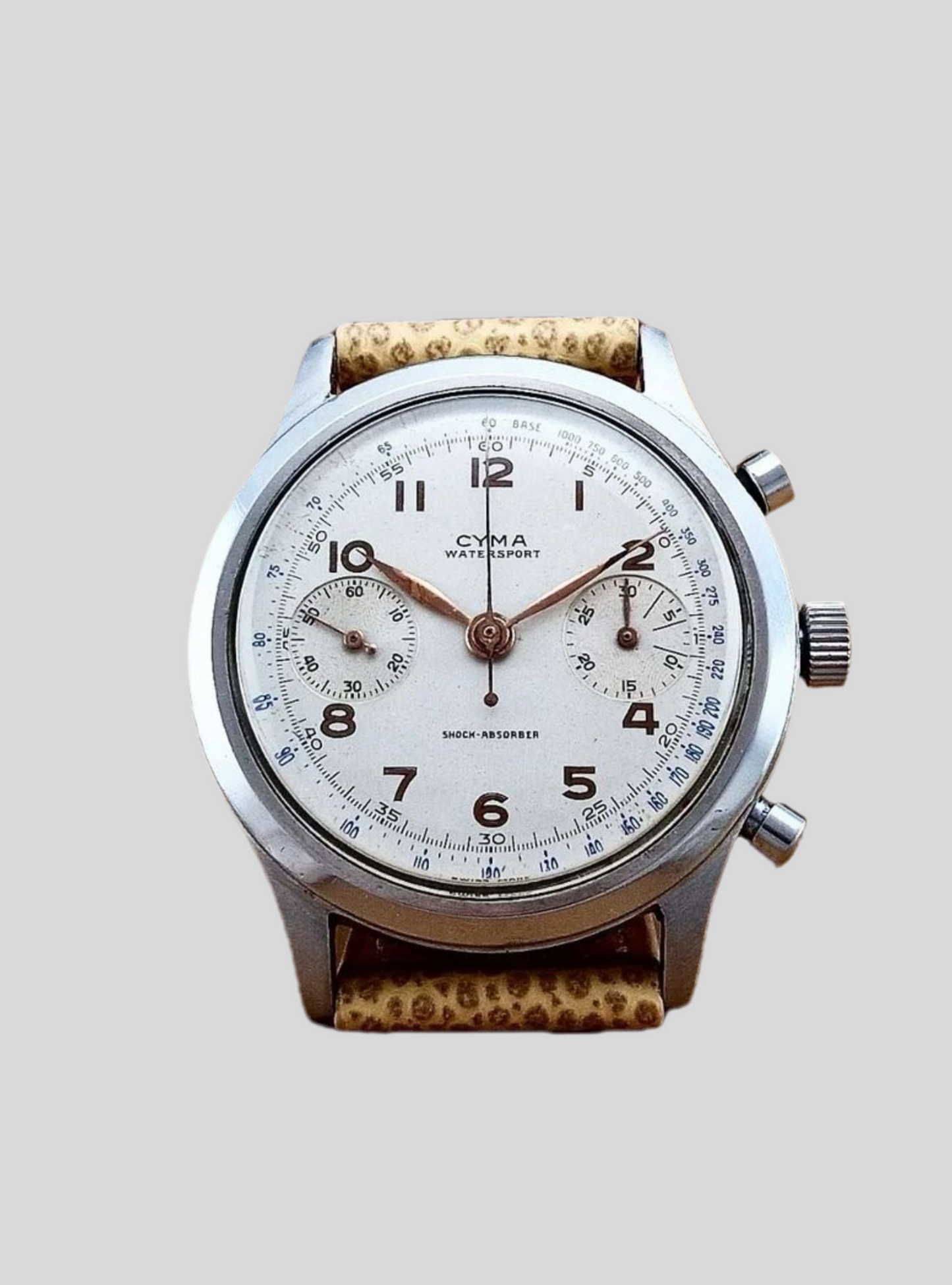 Cyma chronograph clamshell