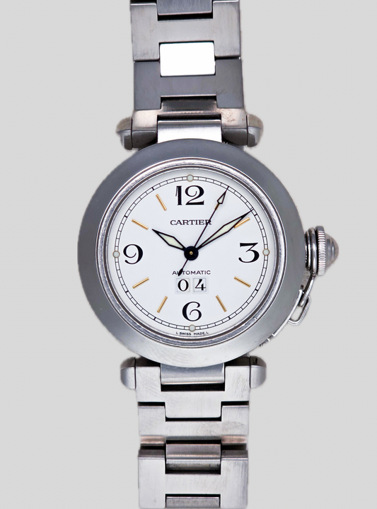 Cartier Pasha Ref. 2475 Gran Data white