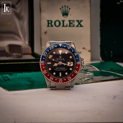 Rolex GMT Master 1675 "Long E" b&p