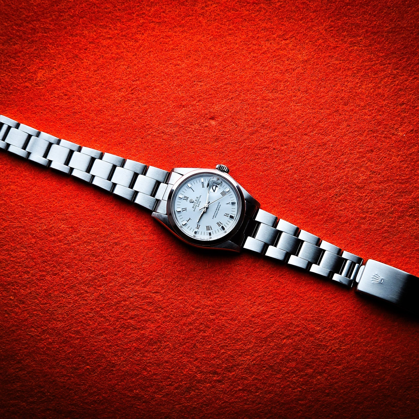 Rolex Date ref.1500 White Roman