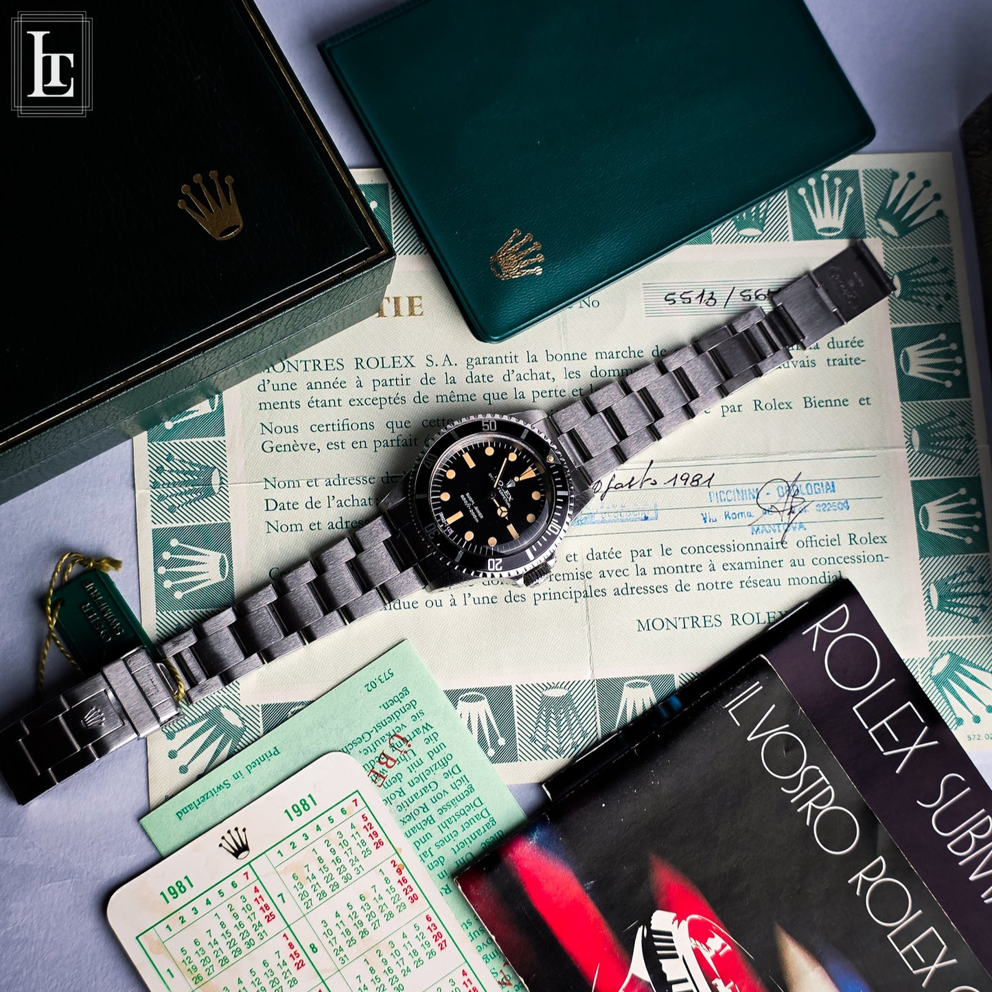 Rolex Submariner 5513 Maxi Dial MK2 b&p