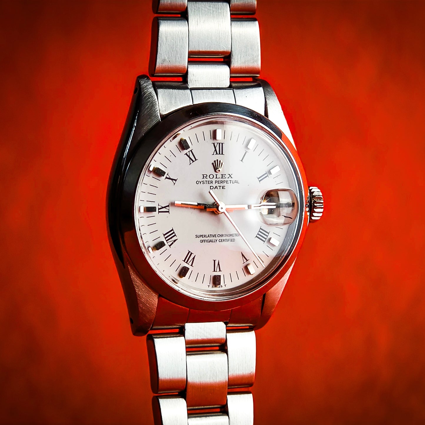 Rolex Date ref.1500 White Roman