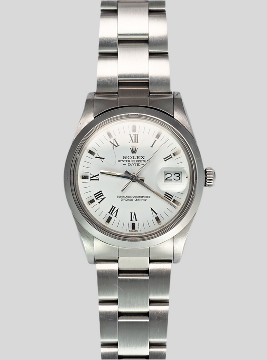 Rolex Date ref.15000 white roman