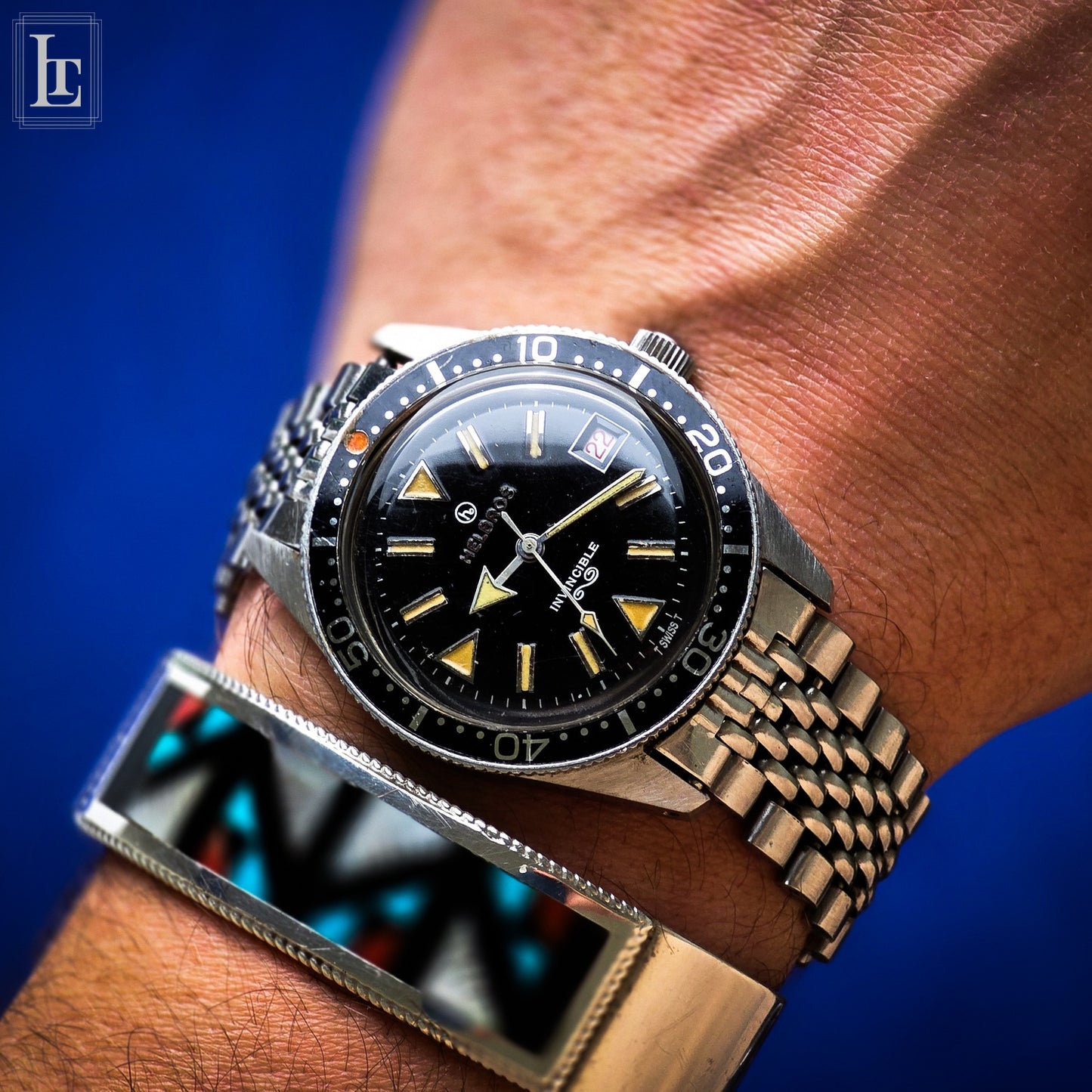 Helbros Invincible skin diver vintage b&p