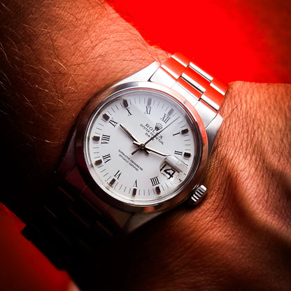 Rolex Date ref.1500 White Roman