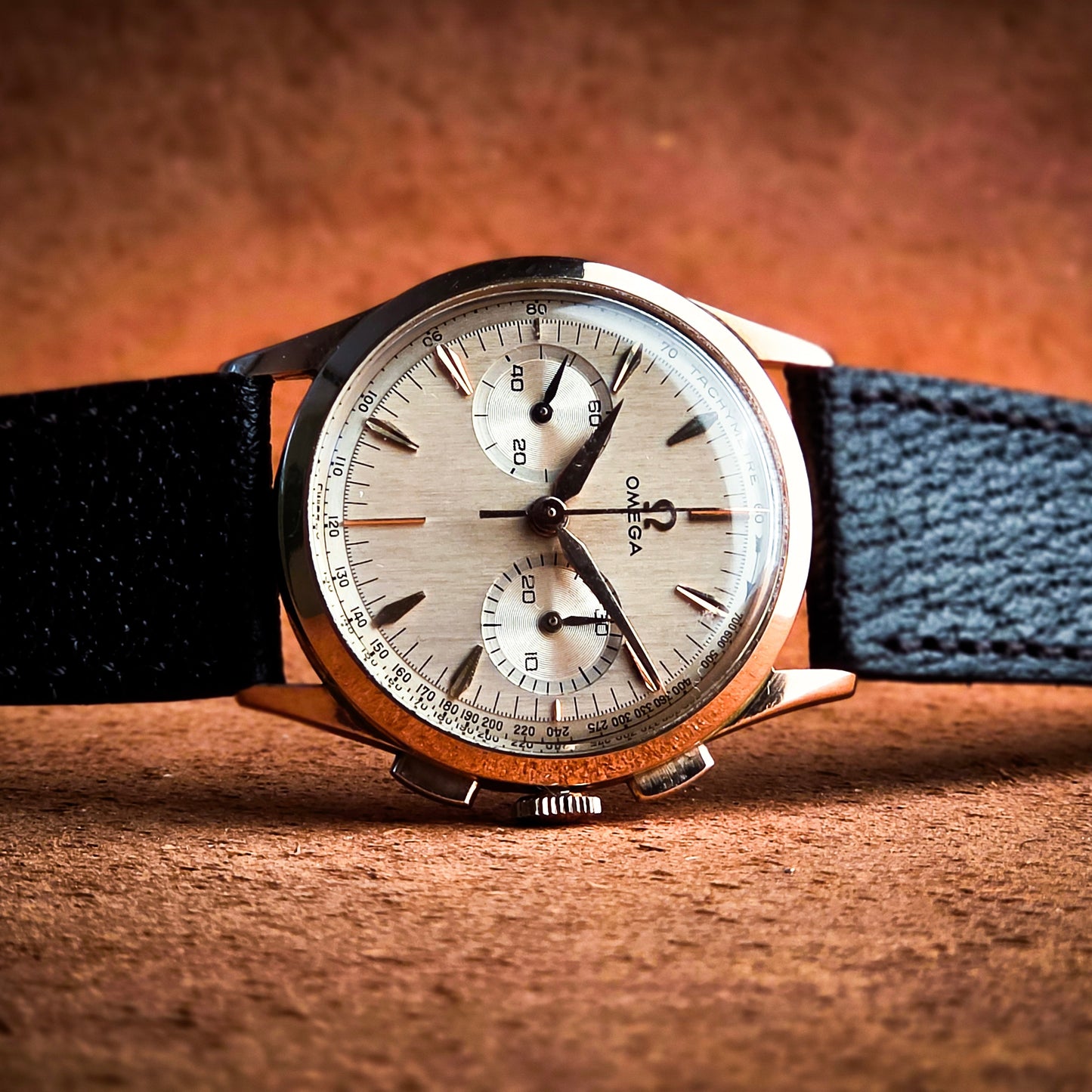 Omega 320 chronograph rose gold 18k