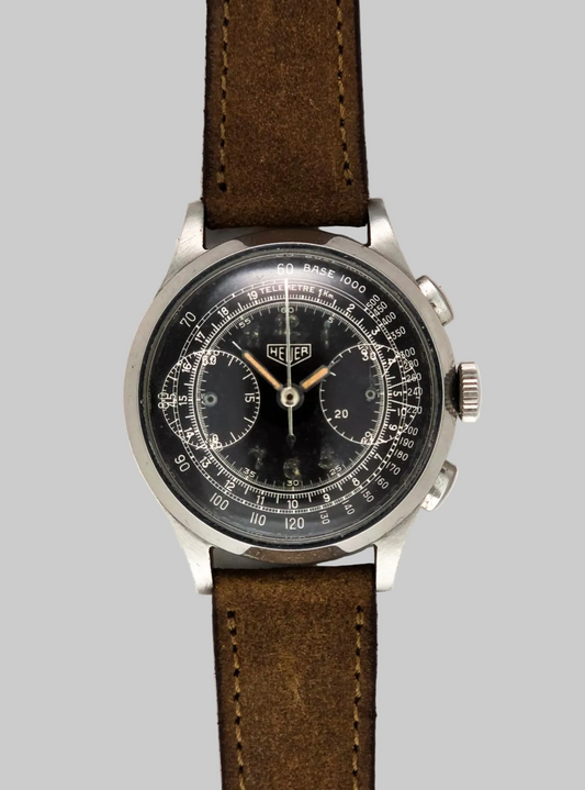 Cronografo Heuer galvanico argento Ref. 347