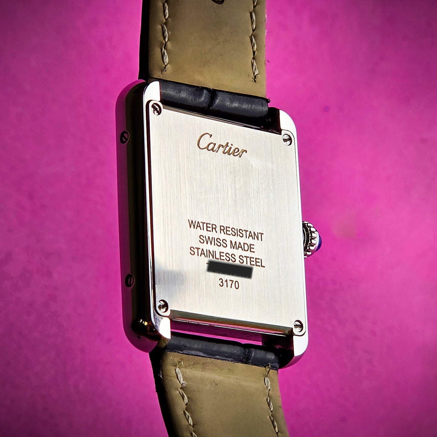 Cartier Tank Solo quarzo rosa