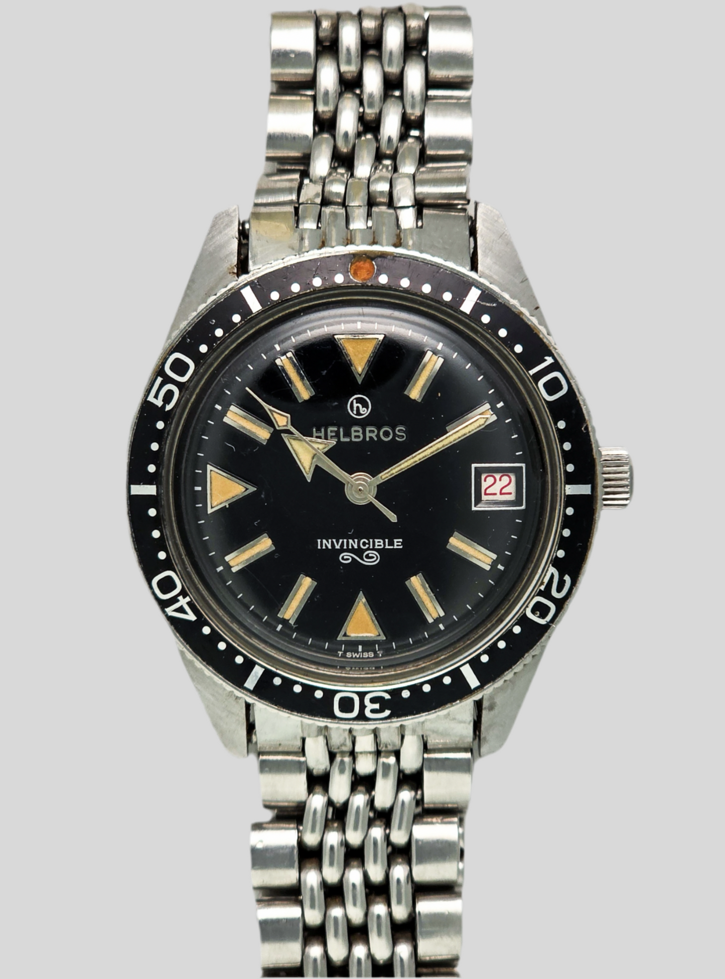 Helbros Invincible skin diver vintage b&p