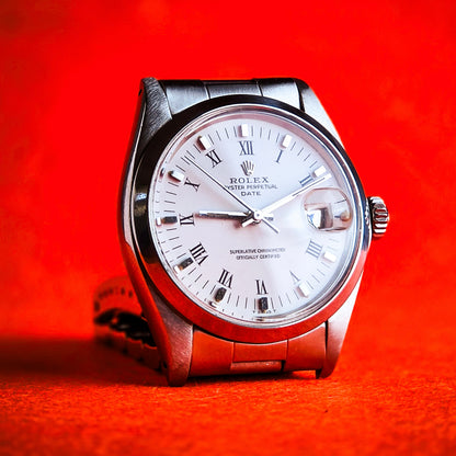 Rolex Date ref.1500 White Roman
