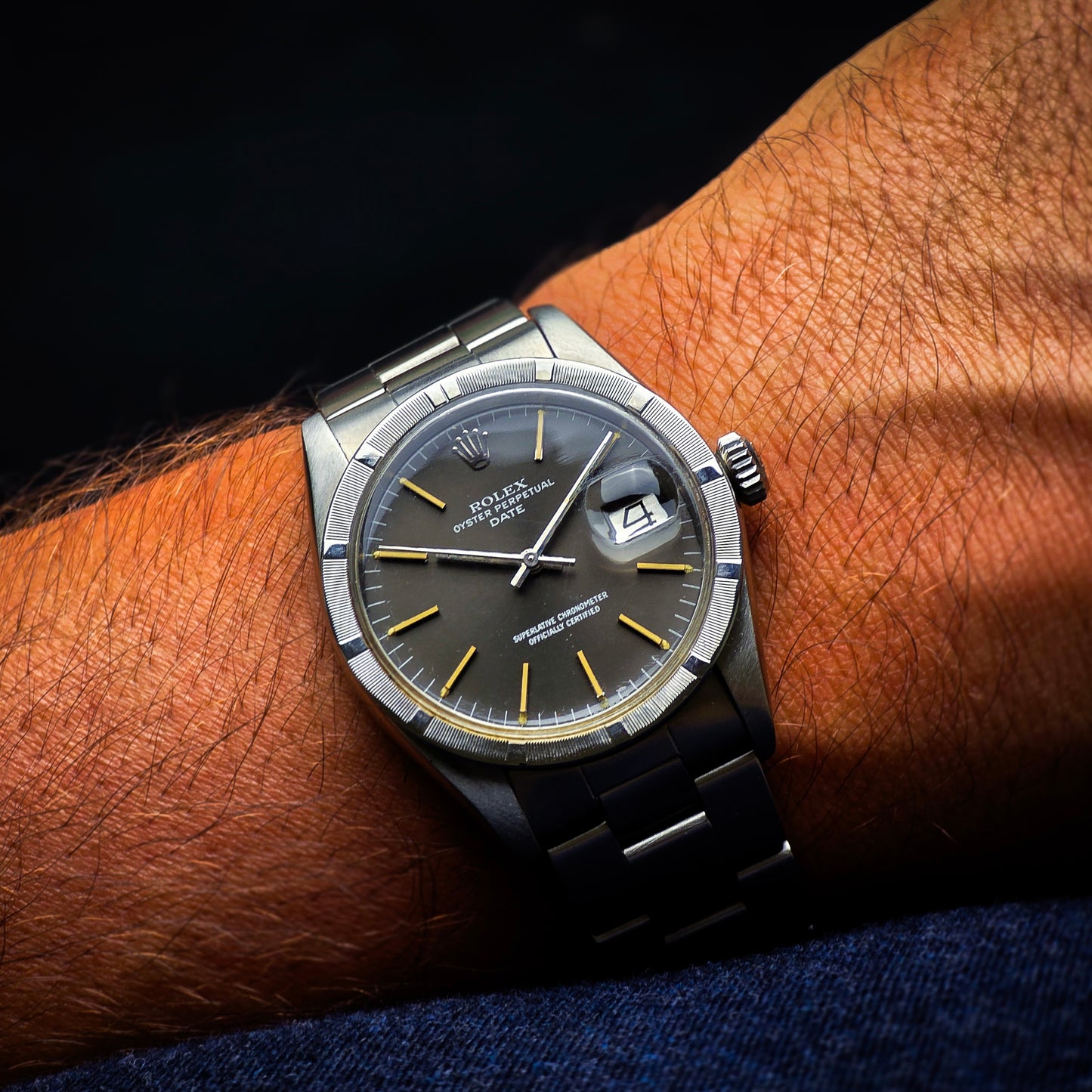 Rolex Date Engine Bezel 1501 grigio