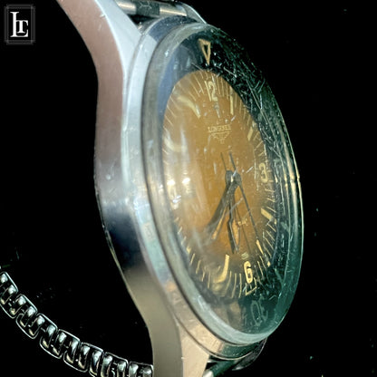 Longines vintage diver 2 crowns brown