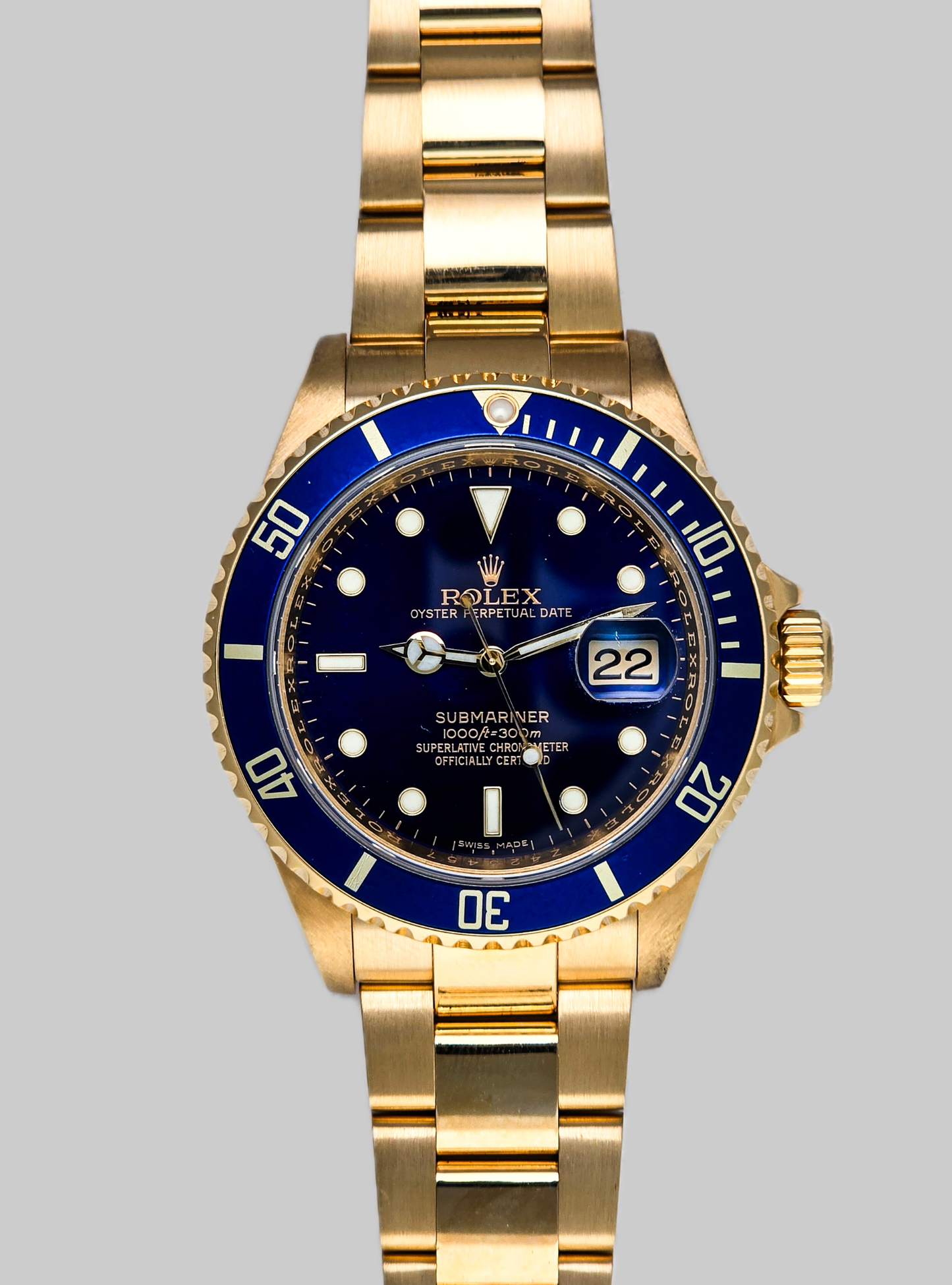 Rolex Full Gold Submariner 16618 Full Set