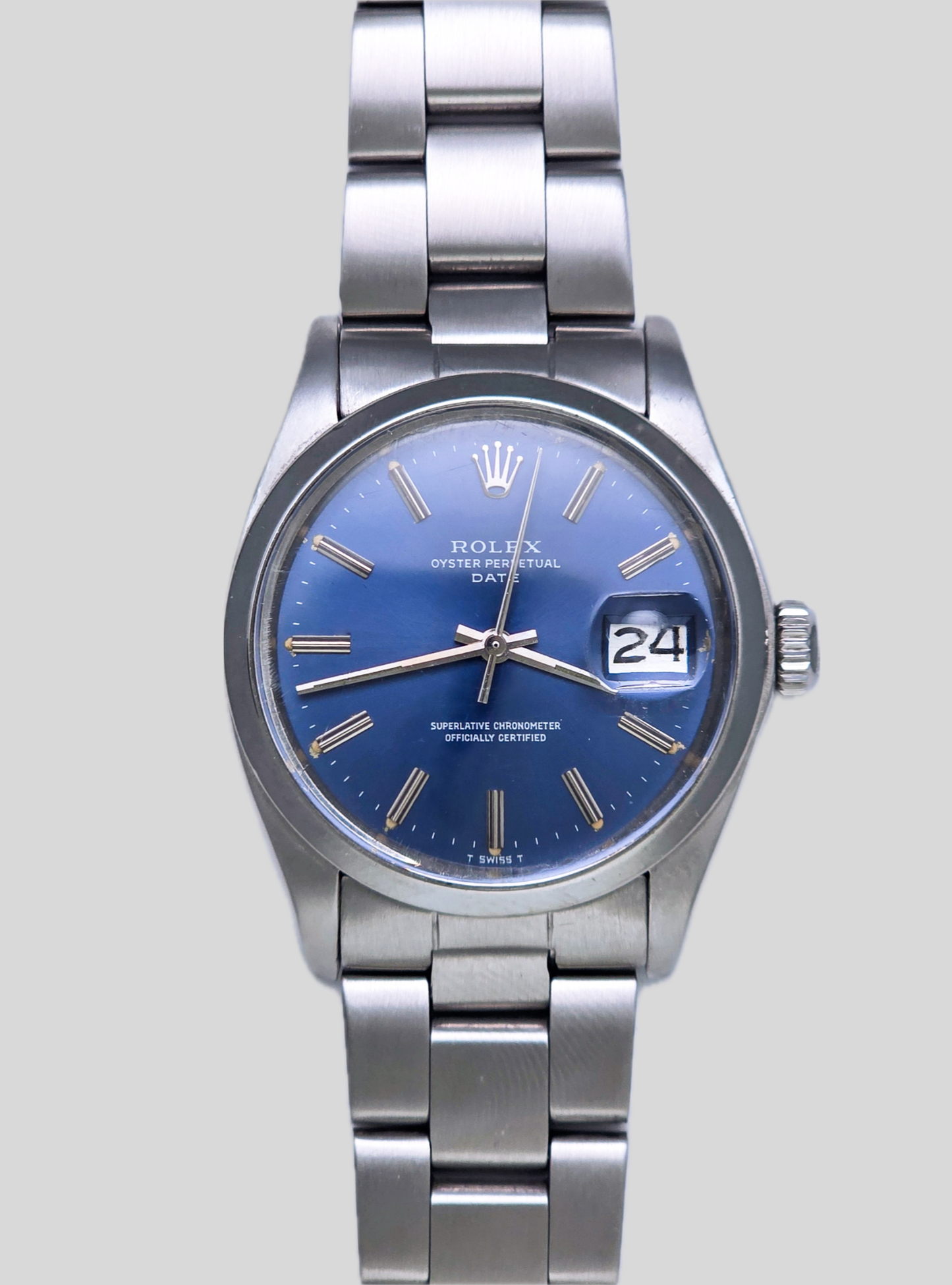 Rolex Date ref.1500 quadrante blue