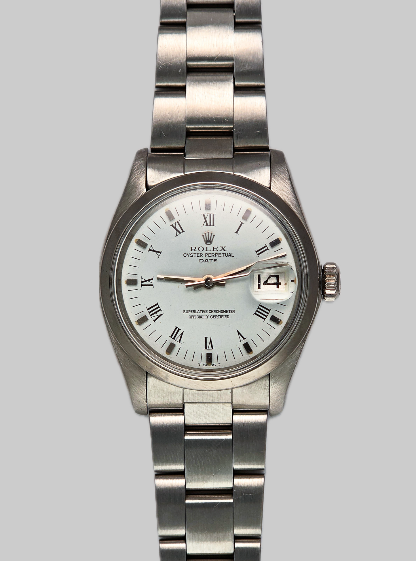 Rolex Date ref.1500 White Roman