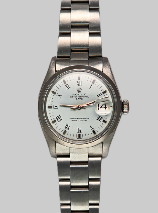 Rolex Date ref.1500 White Roman