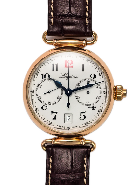 Longines Heritage Monopusher rose gold laquer