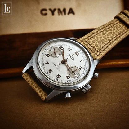 Cyma chronograph clamshell